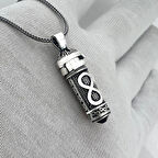 925 AYAR KIRMIZI ZİRKON TAŞ SONSUZLUK GÜMÜŞ KOLYE UCU