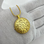 925 AYAR GÜMÜŞ AÇILIR KAPANIR MADALYON GOLD KOLYE