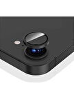 iPhone 16e Uyumlu Metal Çerçeveli Temperli Kamera Lens Koruyucu