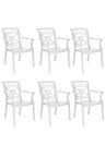 Commadore Koltuk 6' lı Avantaj Paketi - Beyaz Plastik Bahçe Sandalyesi (6 ADET)