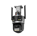 QASUL ICsee WiFi 12MP Kamera 6K 3Lens Bağlantı PTZ Güvenlik Kamera CCTV 3 Ekran Ağ Kamerası 2 Yönlü Ses