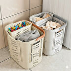 Katlanabilir Taşınabilir Çamaşır Sepeti ve Mandal Sepeti