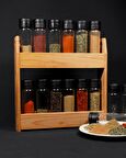 Chef Taste Cansas 12 Li Baharatlık Takımı Ahşab Standlı 12 Li Baharatlık Takımı 