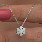 925 Ayar Gümüş Minimal Kar Tanesi Kadın Kolye