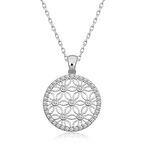 925 Ayar Gümüş Beyaz Taşlı Yaşam Çiçeği Kadın Gümüş Kolye