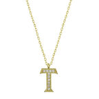 925 Ayar Gümüş T Harfi Kadın Gümüş Kolye