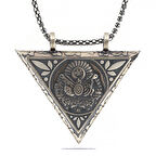 925 Ayar Gümüş Üçgen İçi Açılabilen Osmanlı Arma Muskalık Gümüş Kolye