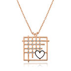 925 Ayar Gümüş Parmaklıklar Arasındaki Aşk Kadın Gümüş Kolye