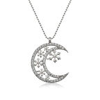 ​925 Ayar Gümüş Ay Kar Tanesi Kadın Gümüş Kolye