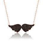 925 Ayar Gümüş Melek Kanadı Kadın Gümüş Kolye