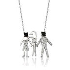 925 Ayar Gümüş Mutlu Aile Kadın Gümüş Kolye