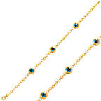 Gümüş Gold Nazar Boncuklu Kadın Bileklik