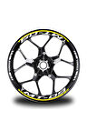 Sarı Yamaha MT 09 Takım Jant Sticker Etiket