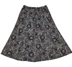 KADIN BELİ LASTİKLİ ŞAL DESENLİ BÜYÜK BEDEN BALIK ETEK