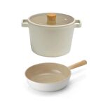 NEOFLAM FİKA BEJ 3 PARÇA TENCERE VE TAVA SETİ