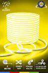 12V İç ve Dış Mekan Sarı Neon LED Şerit – 50 Metre Esnek Silikon Neon  (1 cm’de Bir Kesilebilir)