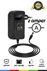 12V 2A Priz Tipi Adaptör – 5.5x2.5 mm Uçlu, Plastik Kasa, Güvenilir Güç Kaynağı