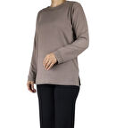 KADIN YAKA VE KOL AĞZI TAŞ İŞLEMELİ MEVSİMLİK BLUZ