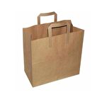 Flat Kraft Kağıt Çanta Karton Hediyelik Poşet Torba - 22x28 Cm. - 50 Adet