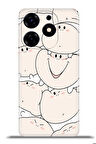 Tecno Spark 10 Pro Esnek Silikon Kamera Koruma 4k Desenli Özel Tasarım - Cartoon Kuzular