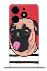 Tecno Spark 10 Pro Esnek Silikon Kamera Koruma 4k Desenli Özel Tasarım - Uyuşuk Pug
