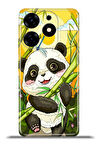Tecno Spark 10 Pro Esnek Silikon Kamera Koruma 4k Desenli Özel Tasarım - Panda Bambu