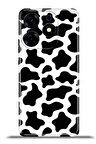 Tecno Spark 10 Pro Esnek Silikon Kamera Koruma 4k Desenli Özel Tasarım - Cow Blackwhite