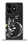 Tecno Spark 10 Pro Esnek Silikon Kamera Koruma Kişiye Özel Harfler Flora - D Harfi