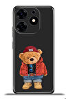 Tecno Spark 10 Pro Esnek Silikon Kamera Koruma 4k Desenli Özel Tasarım - Teddy Bear