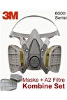 6200 Gaz Maskesi + A2 Filtre Dahil Kombine Set