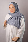 Gri Pratik Hazır Geçmeli Tesettür Eşarp Fukuro Piliseli Çiçek Desenli Lazer Kesim 1819_15