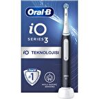 Oral-B IO 3 Siyah Elektrikli Diş Fırçası, 1 Diş Fırçası Başlığı, Braun Tasarımı