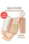 Hafif Yapılı, Pürüzsüz Mat Bitişli Pudra Fondöten CLIO Kill Cover Powder Foundation (21N Linen)
