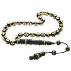 Sistemli Beyaz Mine Dolgulu Pirinç Sarmal Küre Kesim Kuka Tesbih