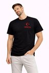 Erkek Türkiye Ay Yıldız Baskılı Taraftar Forma T-shirt - Siyah