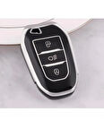 Citröen C3 C4 C5 Aircross Anahtar Koruma Kılıf Far Tuşlu 2.resime Bakınız Siyah/Krom
