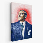 Mustafa Kemal Atatürk'ün Yağlıboya Görünümlü Portre Çizimi Dekoratif Kanvas Tablo-DD-81