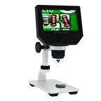 600X Dijital Mikroskop 4.3'' HD LCD Ekran, 3.6MP, USB, 1080P Video Kayıt, Şarjlı, Standlı, Türkçe Menü 