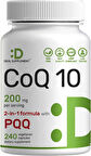 DEAL SUPPLEMENT CoQ10 with PQQ Bioavailable Coenzyme Q10 Energy & Brain Health 240 Veggie Caps