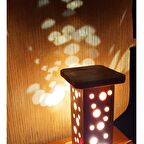 Barış Dizayn Doğal Ahşap Led Komidin Lambası Gece Lambası Abajur El Yapımı (Ampul Dahil)