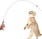 Blitzen Tüylü Kedi Oyun Oltası, 90cm Uzunluğunda Kedi Oyuncağı