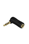 3.5mm Stereo L Aparat 4 Boğumlu 3.5 Mm Stereo 90 Derece Sağ Açılı Çevirici Jak Dişi Erkek