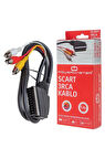 Lcd Tüplü Tv Televizyon Uydu Bağlantı Kablosu 7mm Scart 3 Rca Video Audio 3 Tos Uydu Dvd Kablo 1.2mt