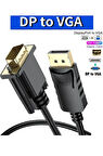 1.8 Metre Displayport Vga Adaptörü Kablo Erkek Dönüştürücü Hd 1080p 1.8mt Displayport Dp Vga Kablosu