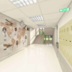 Teyyare Dünya Haritası Okul Duvar Kağıdı