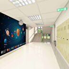 Uzay Gezegenler Okul Duvar Kağıdı Baskı