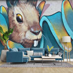 Grafitti Tavşan Temalı Duvar Kağıdı