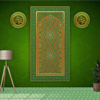 Yeşil İslami Motifli Mescid Duvar Kağıdı