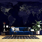 Gece Işıklarıyla Dünya Haritası Duvar Kağıdı