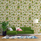 Tavuskuşu Tüy Desenli Duvar Kağıdı